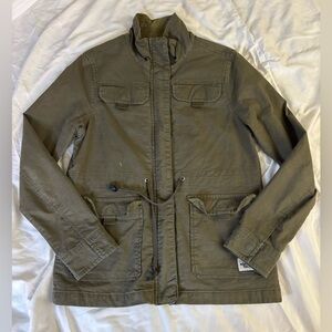 North Face Utility Cargo Shacket Green Flannel Lined Barn Jacket Military Small